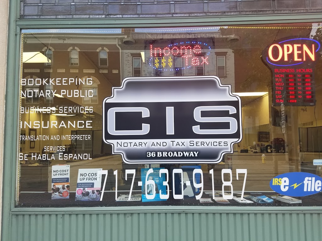 CIS NOTARY AND TAX SERVICES LLC | 36 Broadway, Hanover, PA 17331, USA | Phone: (717) 630-9187