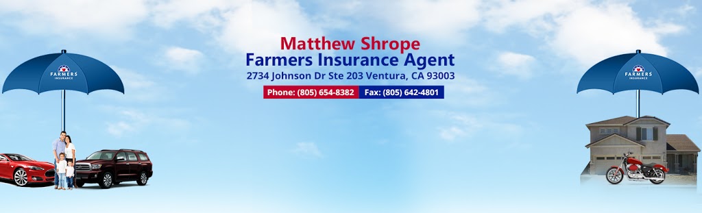 Farmers Insurance - Matthew Shrope | 950 County Square Dr Ste 201, Ventura, CA 93003, USA | Phone: (805) 654-8382