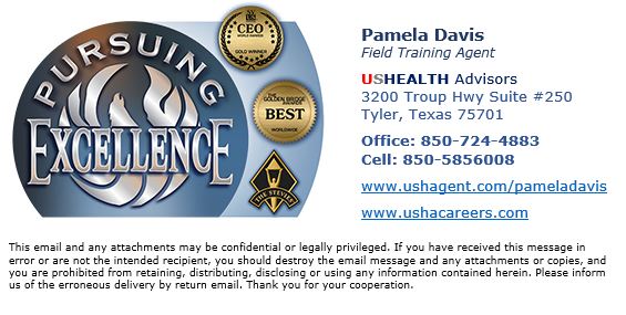 Pamela (Pam) Davis USHealth Agent | 3200 Troup Hwy Suite 120, Tyler, TX 75701, USA | Phone: (850) 585-6008