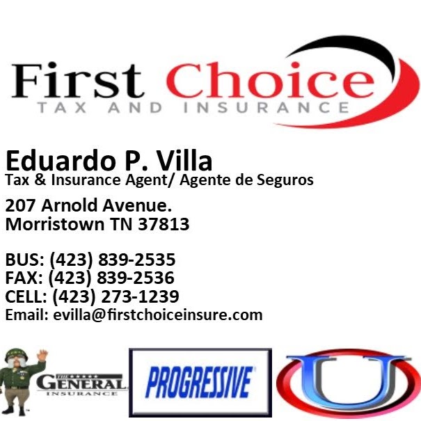 First Choice Tax and Insurance | 207 Arnold Ave, Morristown, TN 37813, USA | Phone: (423) 839-2535