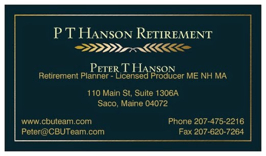 P T Hanson Retirement | 110 Main St, Saco, ME 04072, USA | Phone: (207) 475-2216