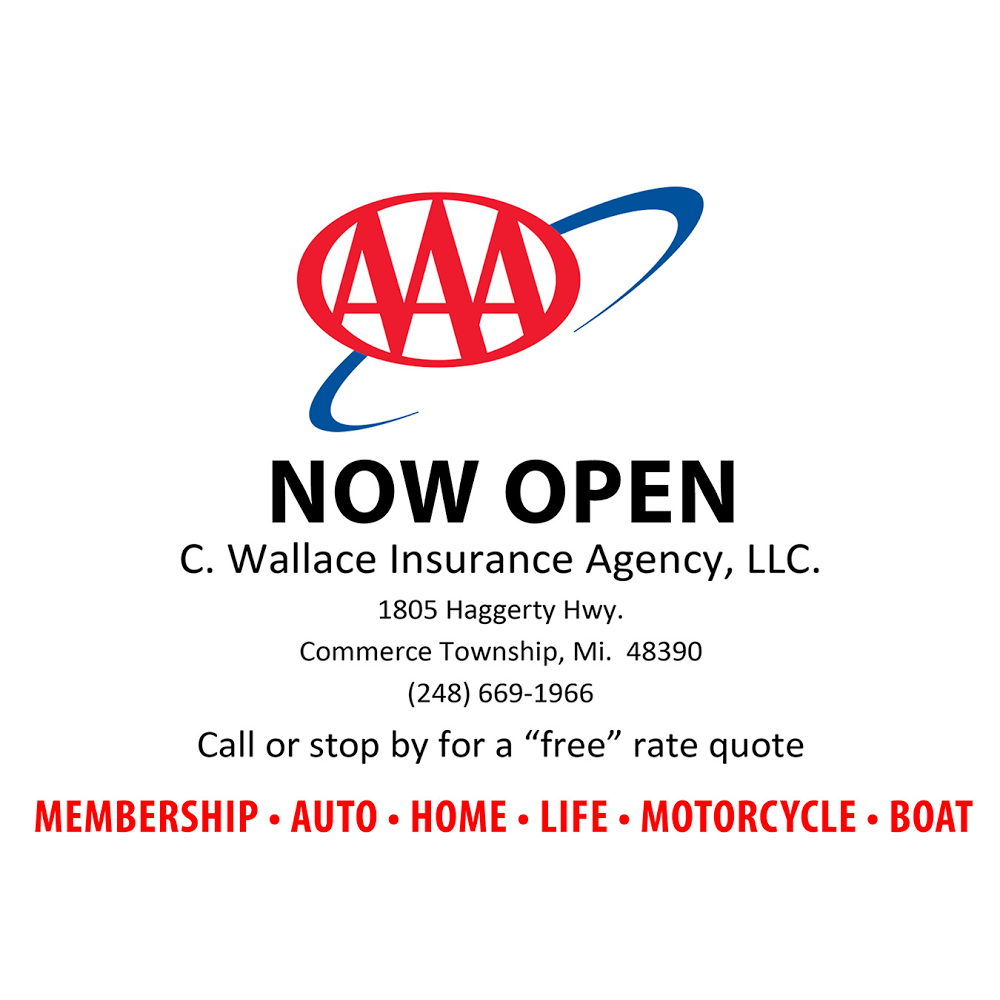 AAA, C. Wallace Insurance Agency | 1805 Haggerty Rd, Commerce Charter Twp, MI 48390, USA | Phone: (248) 669-1966