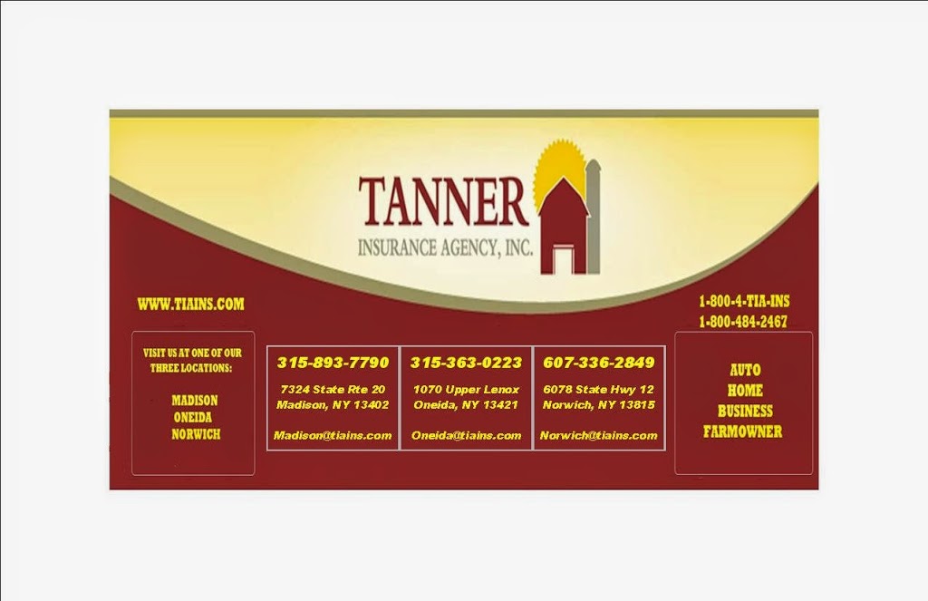 Tanner Insurance Agency Inc. (Oneida Office) | 1070 Lenox Ave, Oneida, NY 13421, USA | Phone: (315) 363-0223