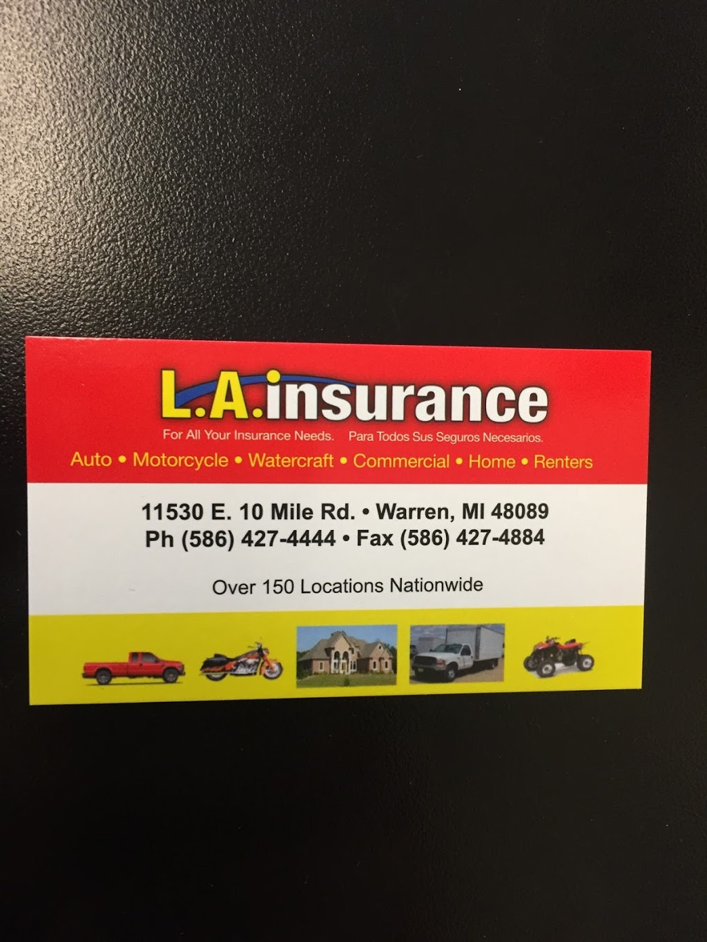 L A Insurance | 11530 E 10 Mile Rd, Warren, MI 48089, USA | Phone: (586) 427-4444