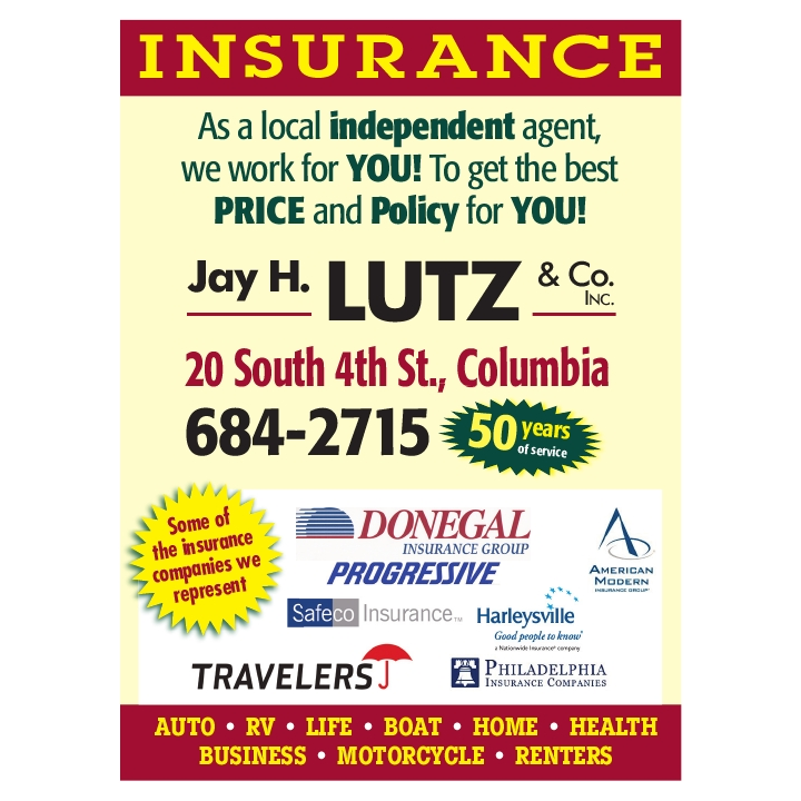 Jay H Lutz & Co. Inc., an Independent Insurance Agency | 20 S 4th St, Columbia, PA 17512, USA | Phone: (717) 684-2715