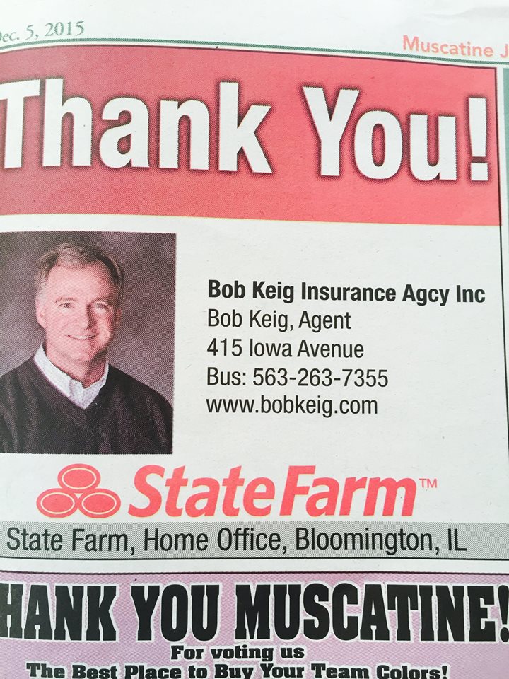 Bob Keig - State Farm Insurance Agent | 200 Cleveland St Suite A, Muscatine, IA 52761, USA | Phone: (563) 263-7355