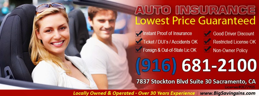 Big Savings Insurance | 7837 Stockton Blvd #300, Sacramento, CA 95823, USA | Phone: (916) 681-2100