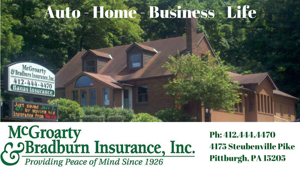 McGroarty & Bradburn Insurance | 4175 Steubenville Pike, Pittsburgh, PA 15205, USA | Phone: (412) 444-4470