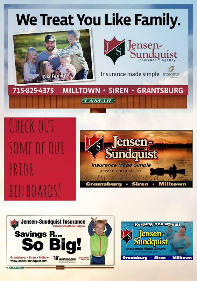 Jensen Sundquist Insurance | 24185 WI-35, Siren, WI 54872, USA | Phone: (715) 349-8009