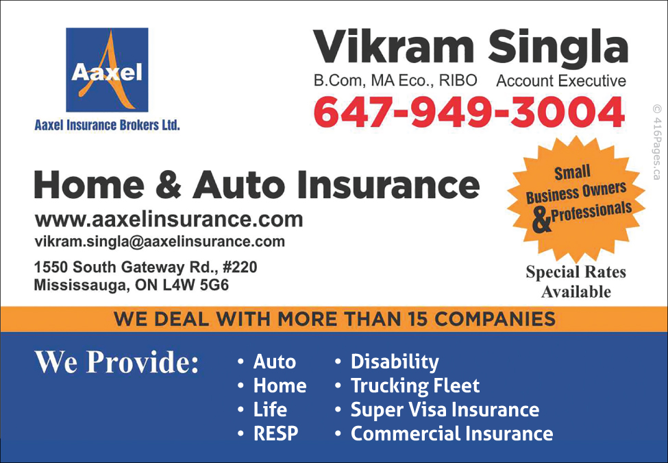 Vikram Singla Insurance & Investments | 132 Kingswood Dr, Brampton, ON L6V 2W4, Canada | Phone: (647) 997-9272