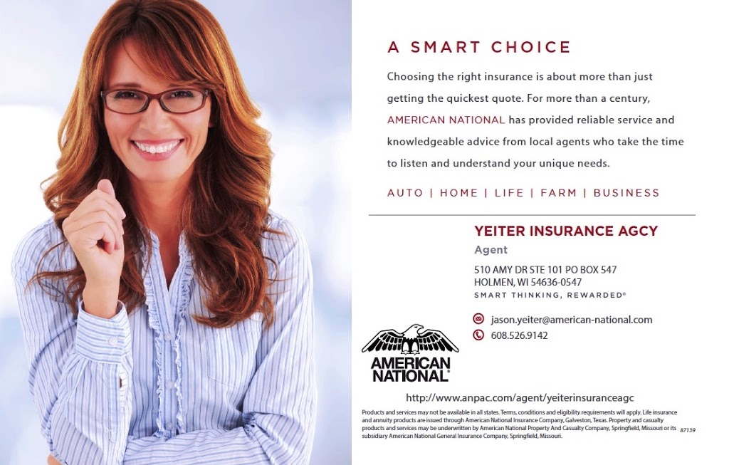 Yeiter Insurance Agency | 510 Amy Dr, Holmen, WI 54636, USA | Phone: (608) 526-9142