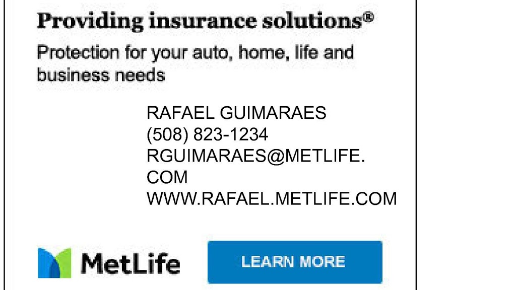 MetLife Auto & Home - Rafael Guimaraes | 10 Oak St #1, Taunton, MA 02780, USA | Phone: (508) 823-1234