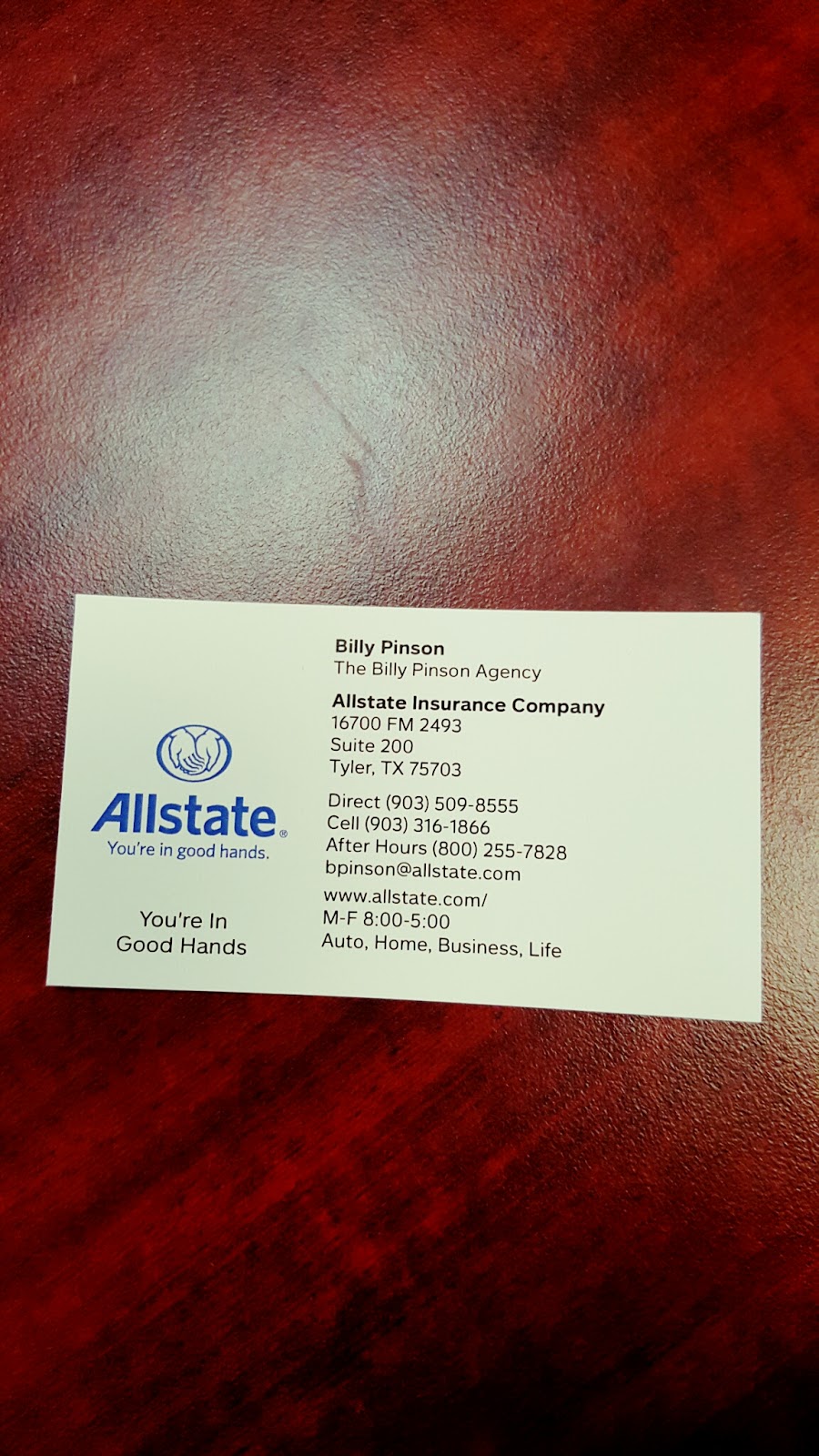 Allstate Insurance Agent: William Pinson | 16700 FM 2493 Ste 200, Tyler, TX 75703, USA | Phone: (903) 509-8555