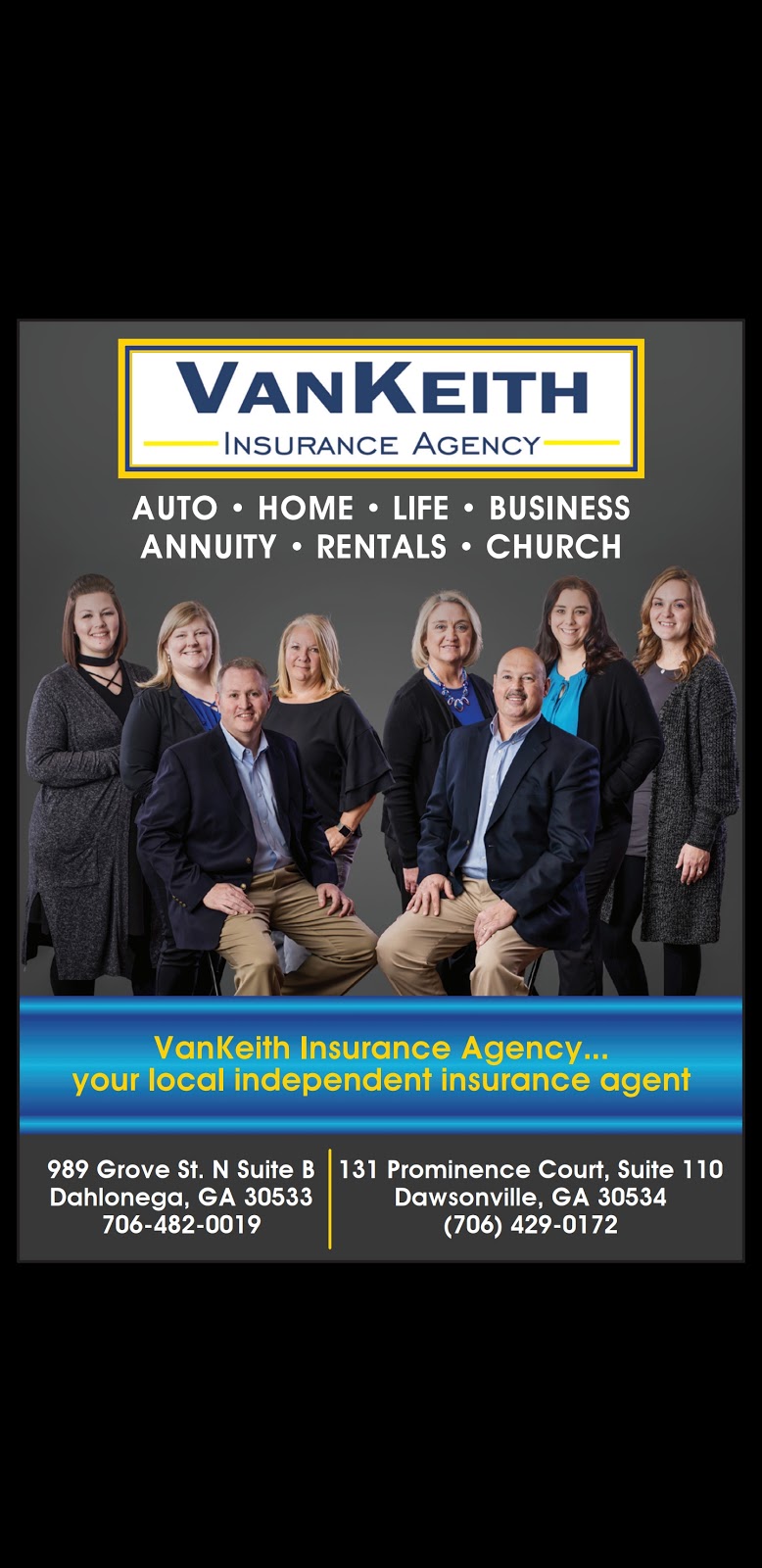 Vankeith Insurance Agency of Dawsonville | 131 Prominence Ct suite 110, Dawsonville, GA 30534, USA | Phone: (706) 429-0172