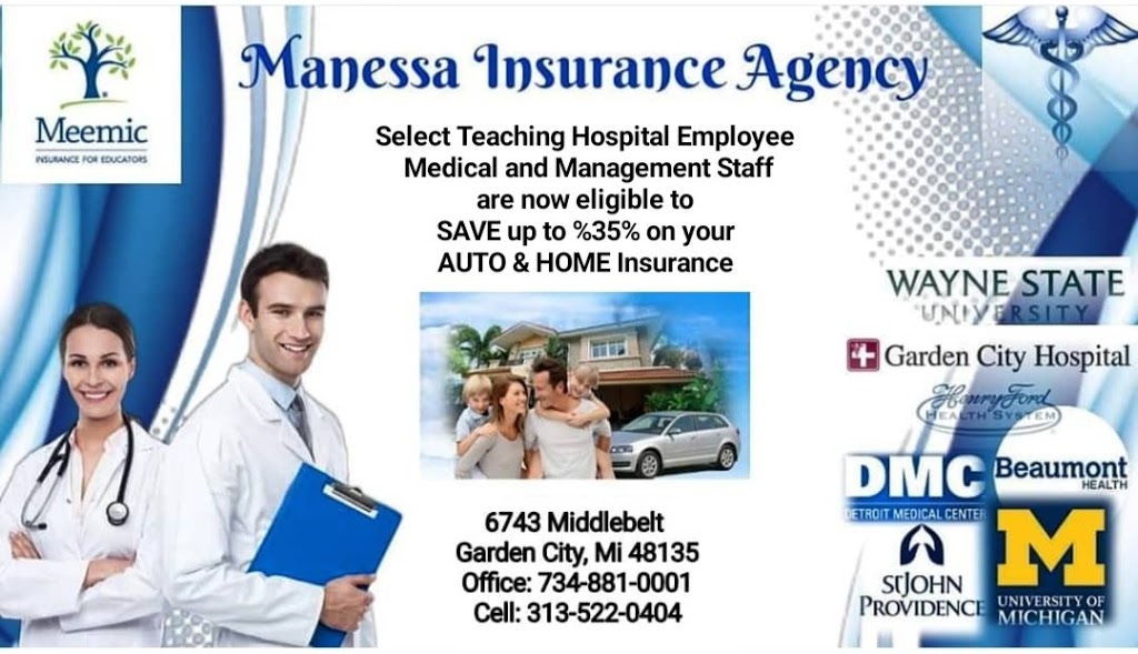 Manessa Agency - Meemic Insurance Agent | 6743 Middlebelt Rd, Garden City, MI 48135, USA | Phone: (734) 881-0001