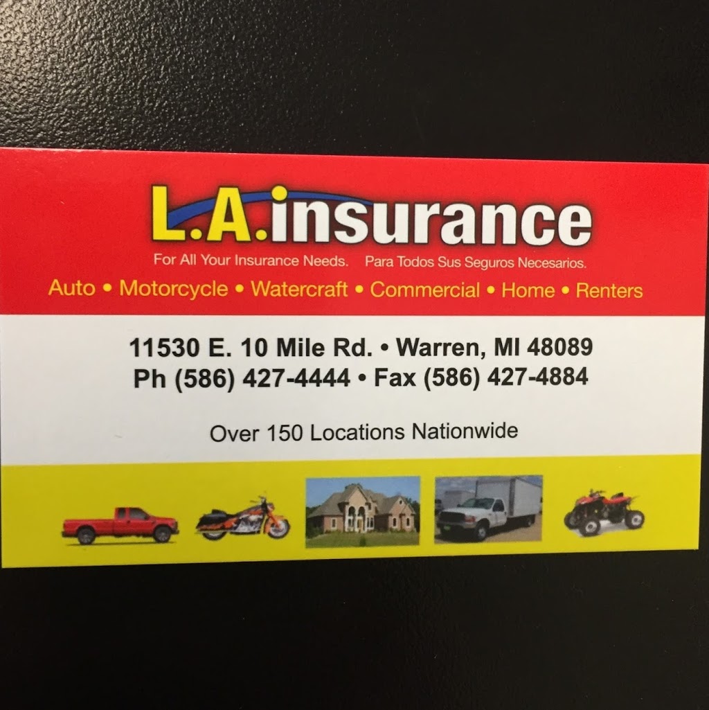 L A Insurance | 11530 E 10 Mile Rd, Warren, MI 48089, USA | Phone: (586) 427-4444