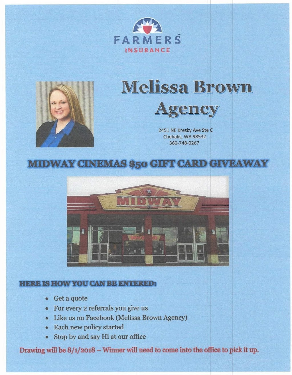 Melissa Brown Agency - Farmers Insurance | 2451 NE Kresky Ave C, Chehalis, WA 98532, USA | Phone: (360) 748-0267