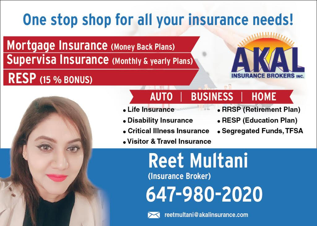 Reet Multani | 20 Maritime Ontario Blvd unit 10, Brampton, ON L6S 0A6, Canada | Phone: (647) 980-2020