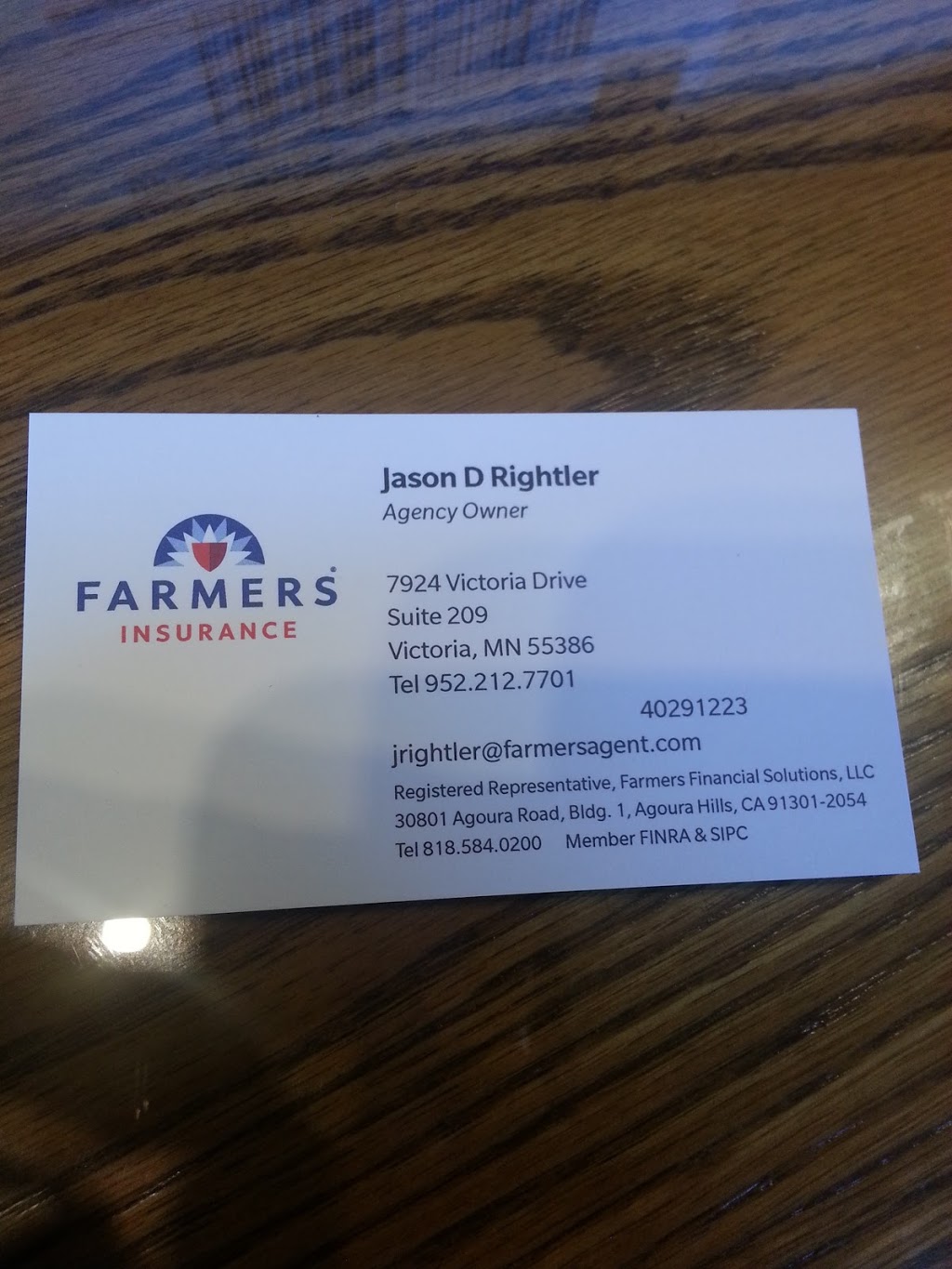 The Rightler Agency - Farmers Insurance | 7728 7924, Victoria Dr #209, Victoria, MN 55386, USA | Phone: (952) 443-4023