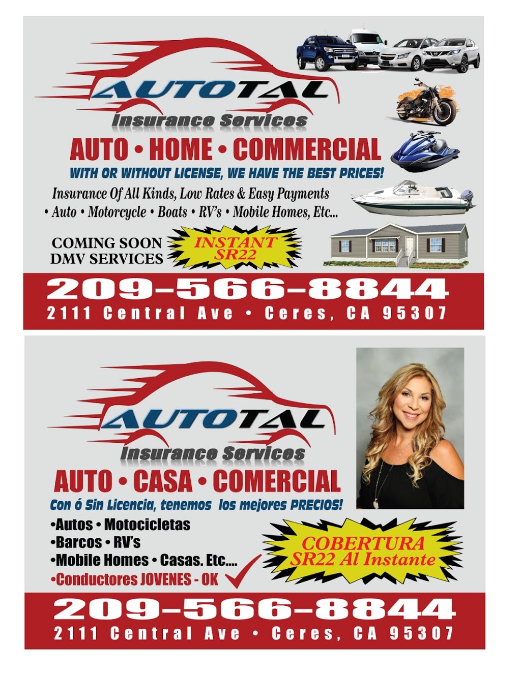 Autotal Insurance Services | 2111 Central Ave, Ceres, CA 95307, USA | Phone: (209) 566-8844