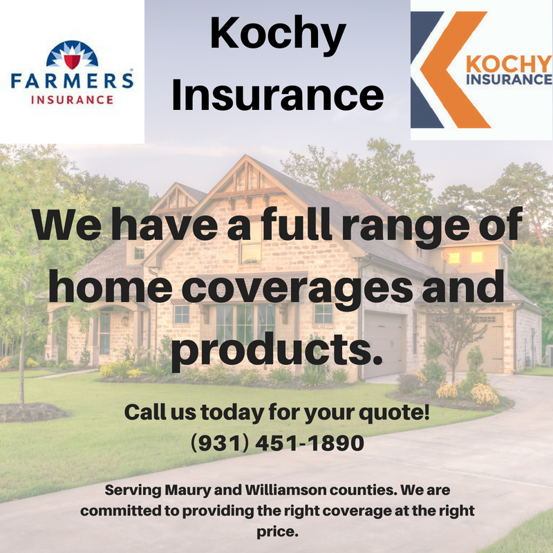 Farmers Insurance - Jeffrey Kochy | 3011 Harrah Dr ste k, Spring Hill, TN 37174, USA | Phone: (931) 451-1890