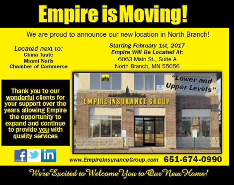 Empire Insurance Group, Inc. | 6063 Main St Suite A, North Branch, MN 55056, USA | Phone: (651) 674-0990