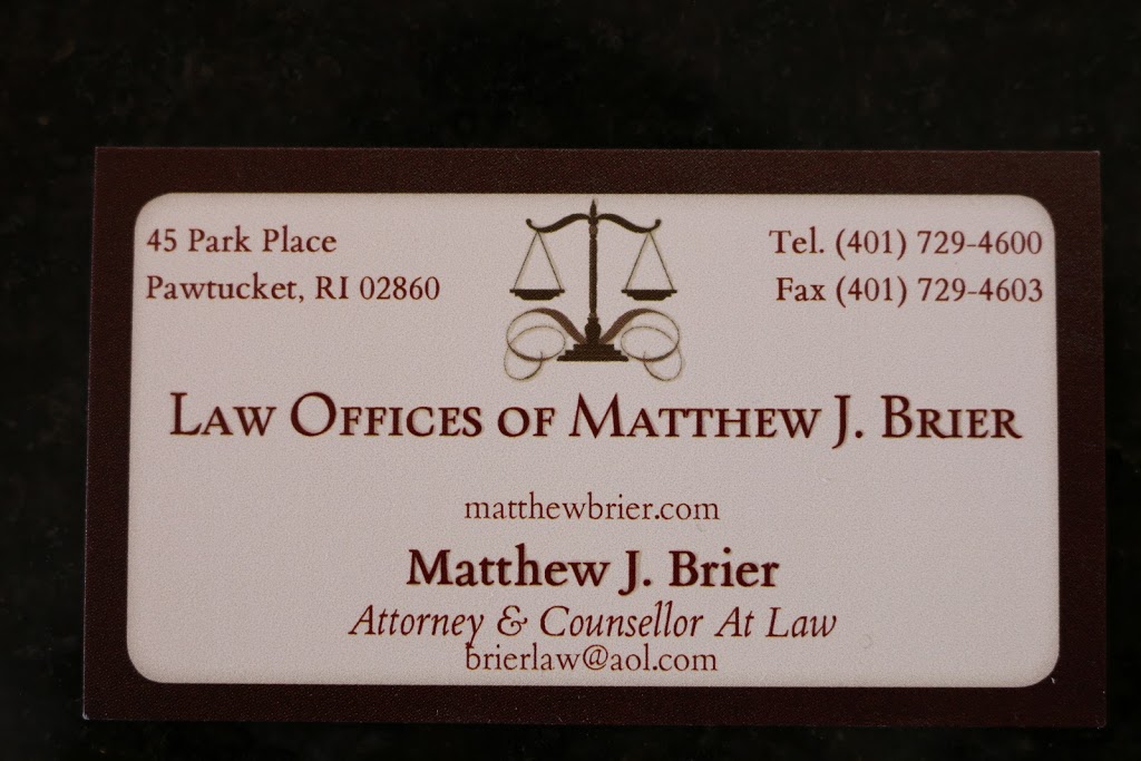 Brier Matthew J | 45 Park Place, Pawtucket, RI 02860, USA | Phone: (401) 729-4600