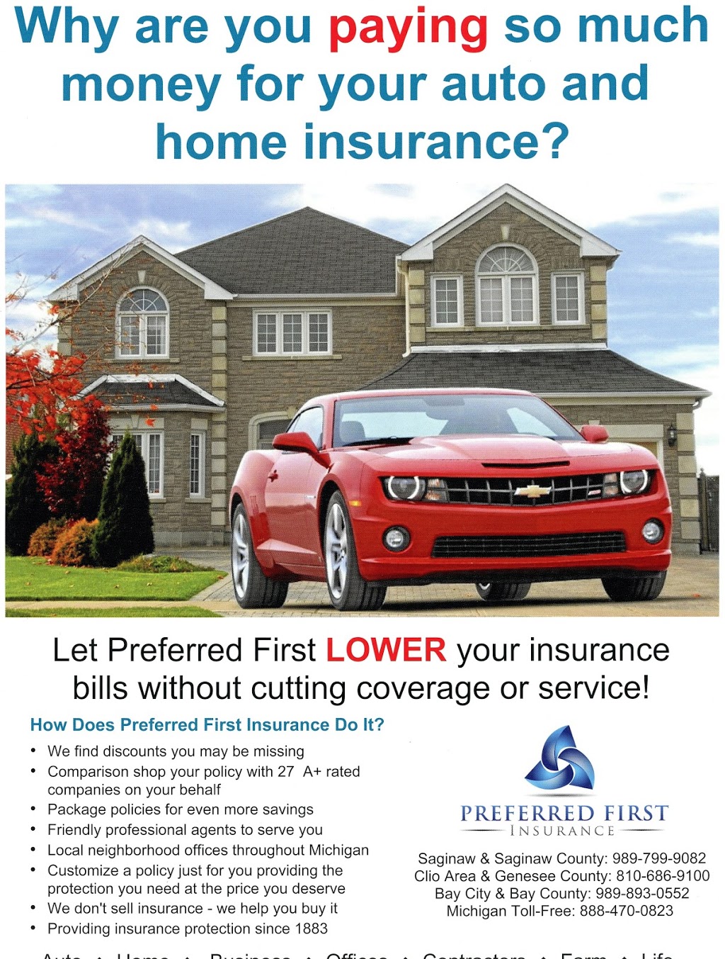 Preferred First Insurance | 4177 W Vienna Rd, Clio, MI 48420, USA | Phone: (810) 686-9100