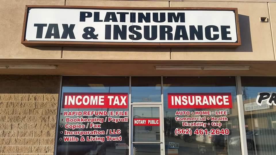 Platinum Tax & Insurance Services | 6614, 17836 Bellflower Blvd, Bellflower, CA 90706, USA | Phone: (562) 461-2640