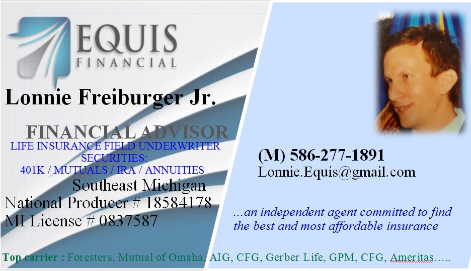 Equis Financial Life Insurance Independent Agency (Agent: Lonnie | 4555 Franklin Park Dr, Sterling Heights, MI 48310, USA | Phone: (586) 277-1891