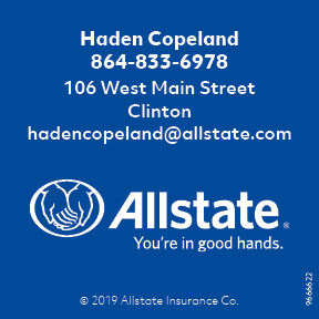 Haden Copeland: Allstate Insurance | 106 W Main St, Clinton, SC 29325, USA | Phone: (864) 833-6978