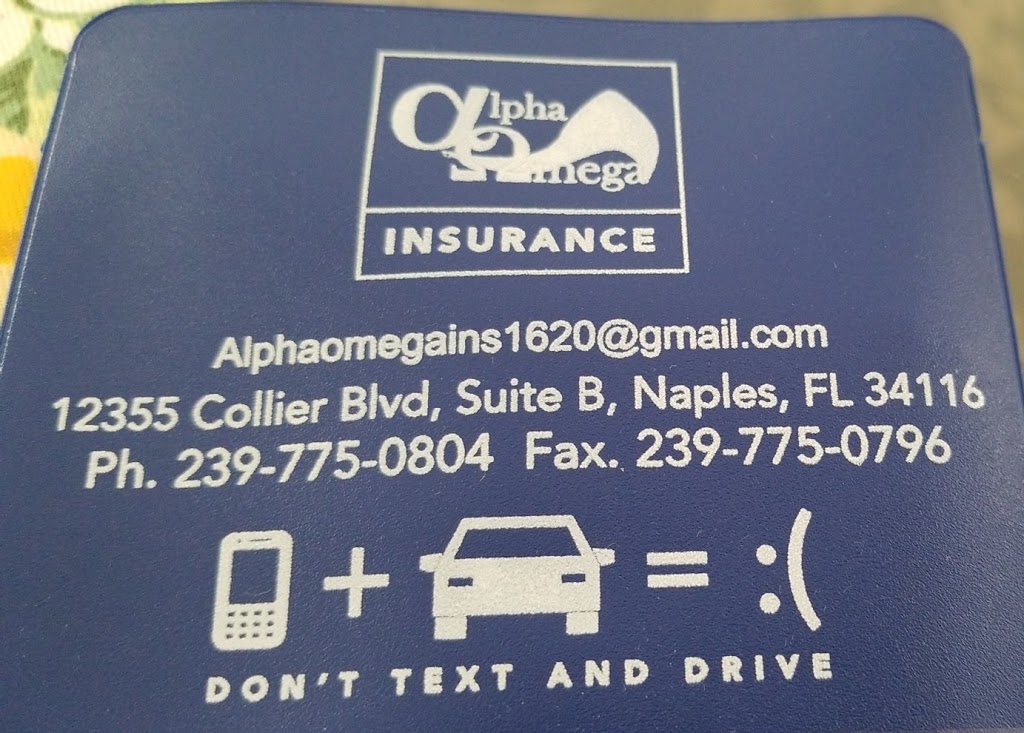 Alpha Omega Insurance of Naples Inc | 12355 Collier Blvd # B, Naples, FL 34116, USA | Phone: (239) 775-0804