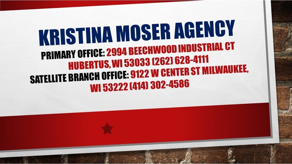 American Family Insurance - Kristina Moser | 2994 Beechwood Industrial Ct, Hubertus, WI 53033, USA | Phone: (262) 628-4111