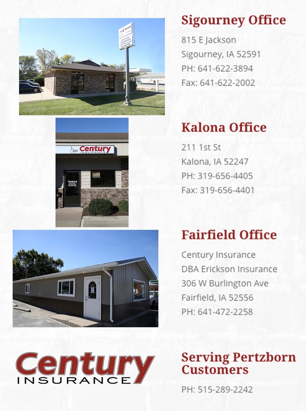 Century Insurance | 211 1st St, Kalona, IA 52247, USA | Phone: (319) 656-4405