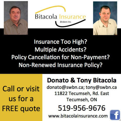 Bitacola Insurance Brokers Inc | 11822 Tecumseh Rd E, Windsor, ON N8N 1L7, Canada | Phone: (519) 956-9676