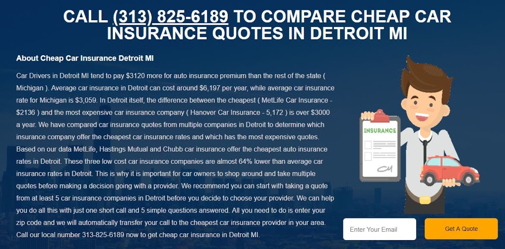 Cheap Car Insurance Detroit MI | 125 Griswold St, Detroit, MI 48226, USA | Phone: (313) 825-6189