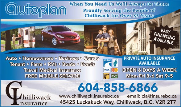 Chilliwack Insurance Agencies Ltd | 45425 Luckakuck Way, Chilliwack, BC V2R 2T7, Canada | Phone: (604) 858-6866