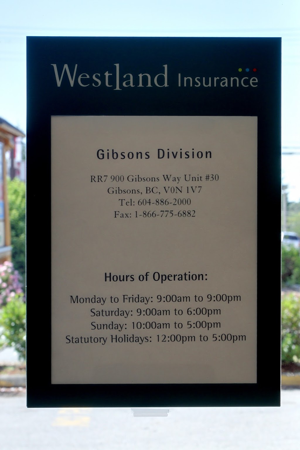 Westland Insurance | RR7, 900 Gibsons Way Unit #30, Gibsons, BC V0N 1V7, Canada | Phone: (604) 886-2000