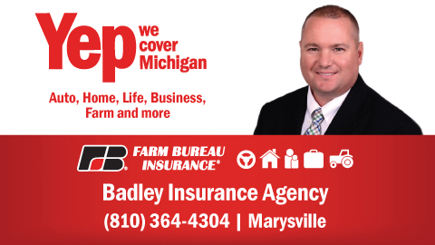 GREG BADLEY AGENCY-FARM BUREAU INSURANCE | 1341 11th St, Marysville, MI 48040, USA | Phone: (810) 364-4304