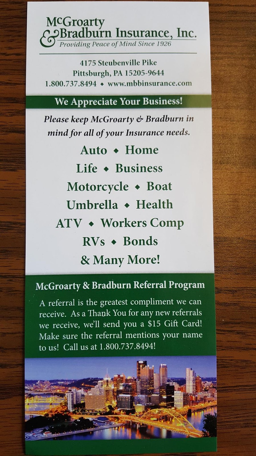 McGroarty & Bradburn Insurance | 4175 Steubenville Pike, Pittsburgh, PA 15205, USA | Phone: (412) 444-4470