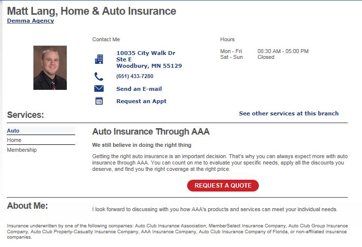 AAA Insurance - Jon Demma Agency | 680 Commerce Dr Suite 100, Woodbury, MN 55125, USA | Phone: (651) 433-7280