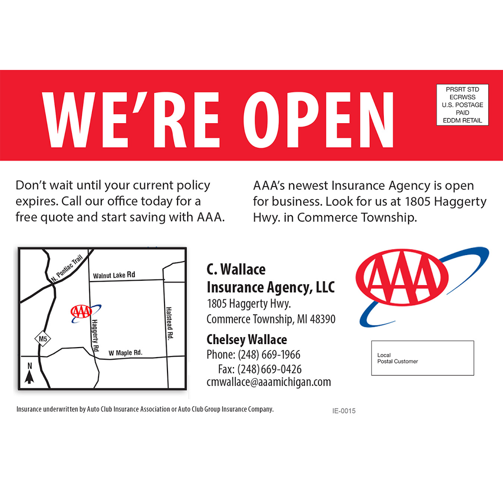 AAA, C. Wallace Insurance Agency | 1805 Haggerty Rd, Commerce Charter Twp, MI 48390, USA | Phone: (248) 669-1966