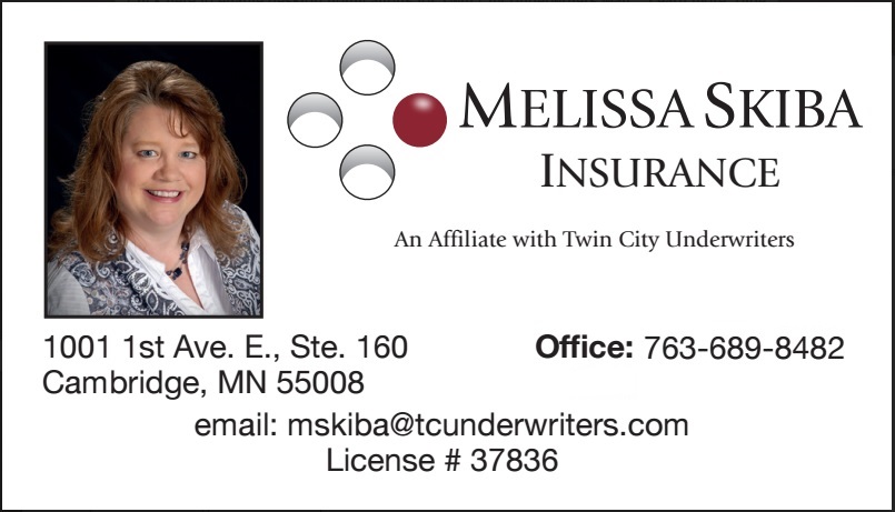 Melissa Skiba Insurance | 1001 1st Ave E # 160, Cambridge, MN 55008, USA | Phone: (763) 689-8482