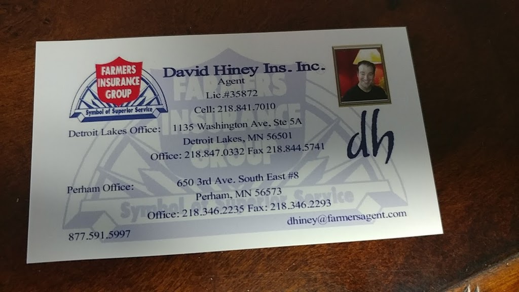 Farmers Insurance - David Hiney | 855 US-10 E, Detroit Lakes, MN 56501, USA | Phone: (218) 847-0332