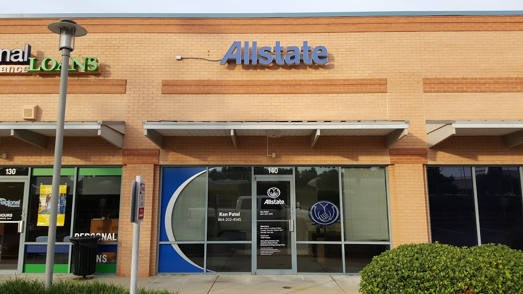 Allstate Insurance: Ken Patel | 101 Verdae Blvd #140, Greenville, SC 29607, USA | Phone: (864) 202-4545