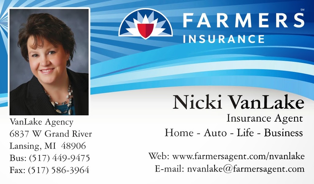 Farmers Insurance: Nicki VanLake | 6837 W Grand River Ave #100, Lansing, MI 48906, USA | Phone: (517) 449-9475