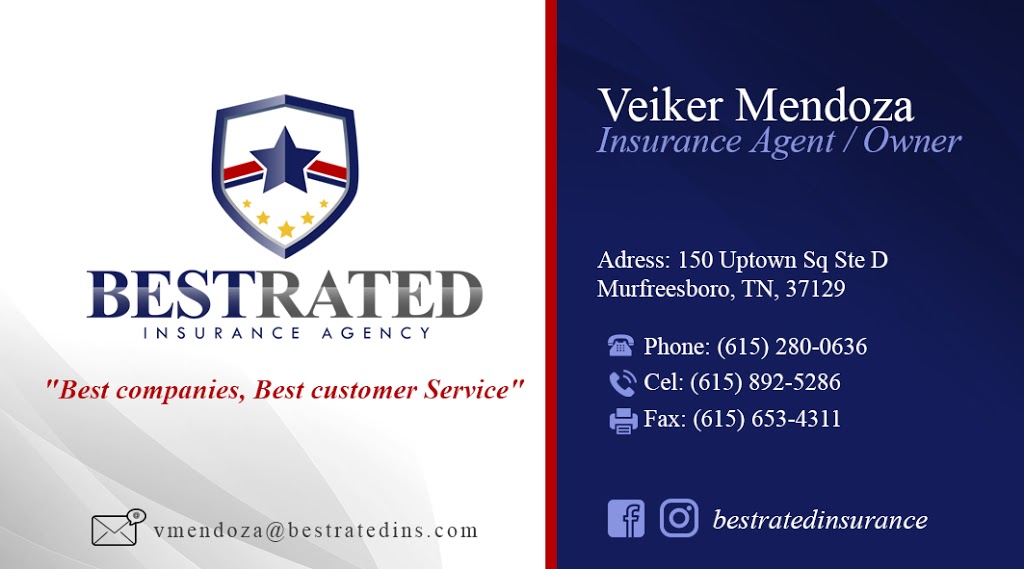 Best Rated Insurance Agency | 150 Uptown Square Ste D, Murfreesboro, TN 37129, USA | Phone: (615) 280-0636