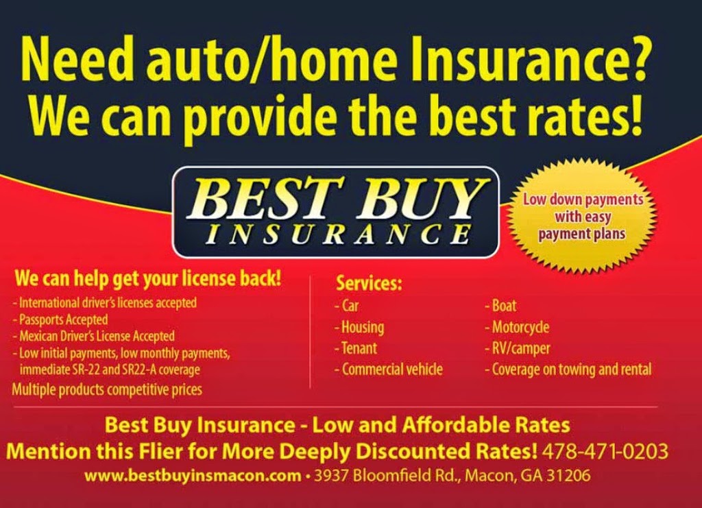 Best Buy Insurance | 3937 Bloomfield Rd, Macon, GA 31206, USA | Phone: (478) 471-0203