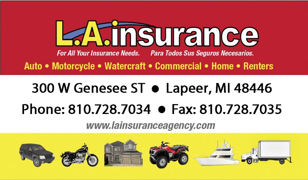 LA Insurance | 300 W Genesee St, Lapeer, MI 48446, USA | Phone: (810) 728-7034