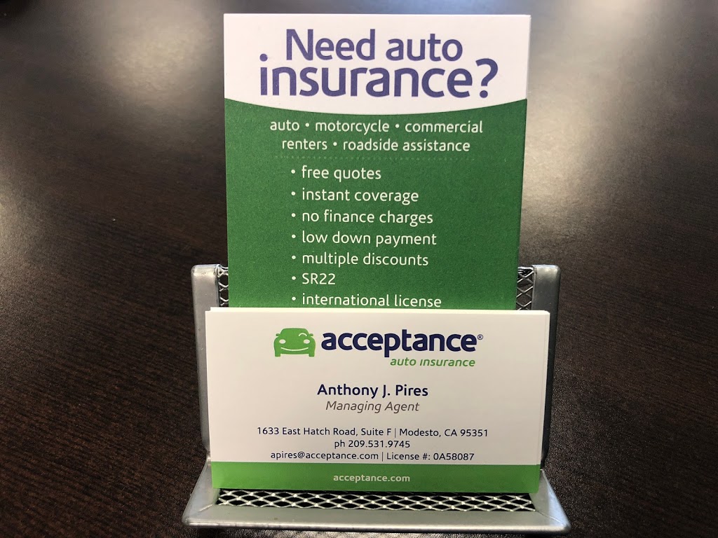 Acceptance Insurance | 1633 E Hatch Rd Ste F, Modesto, CA 95351, USA | Phone: (209) 531-9745